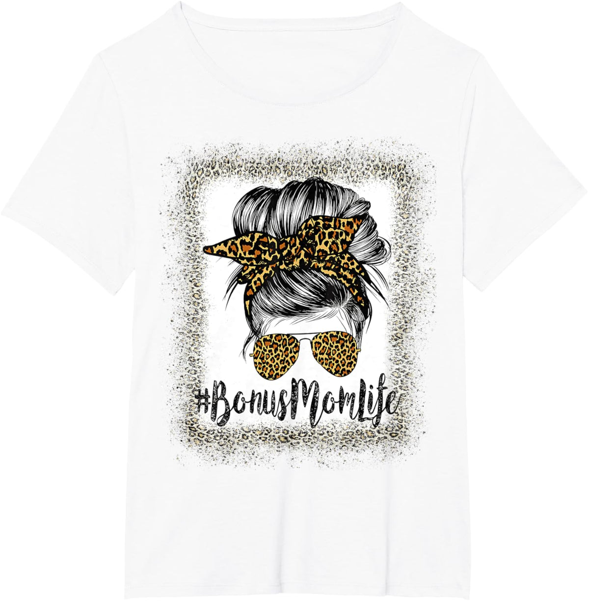 Bonus Mom Life Hair Bandana Glasses Leopard Mother&#39;s Day T