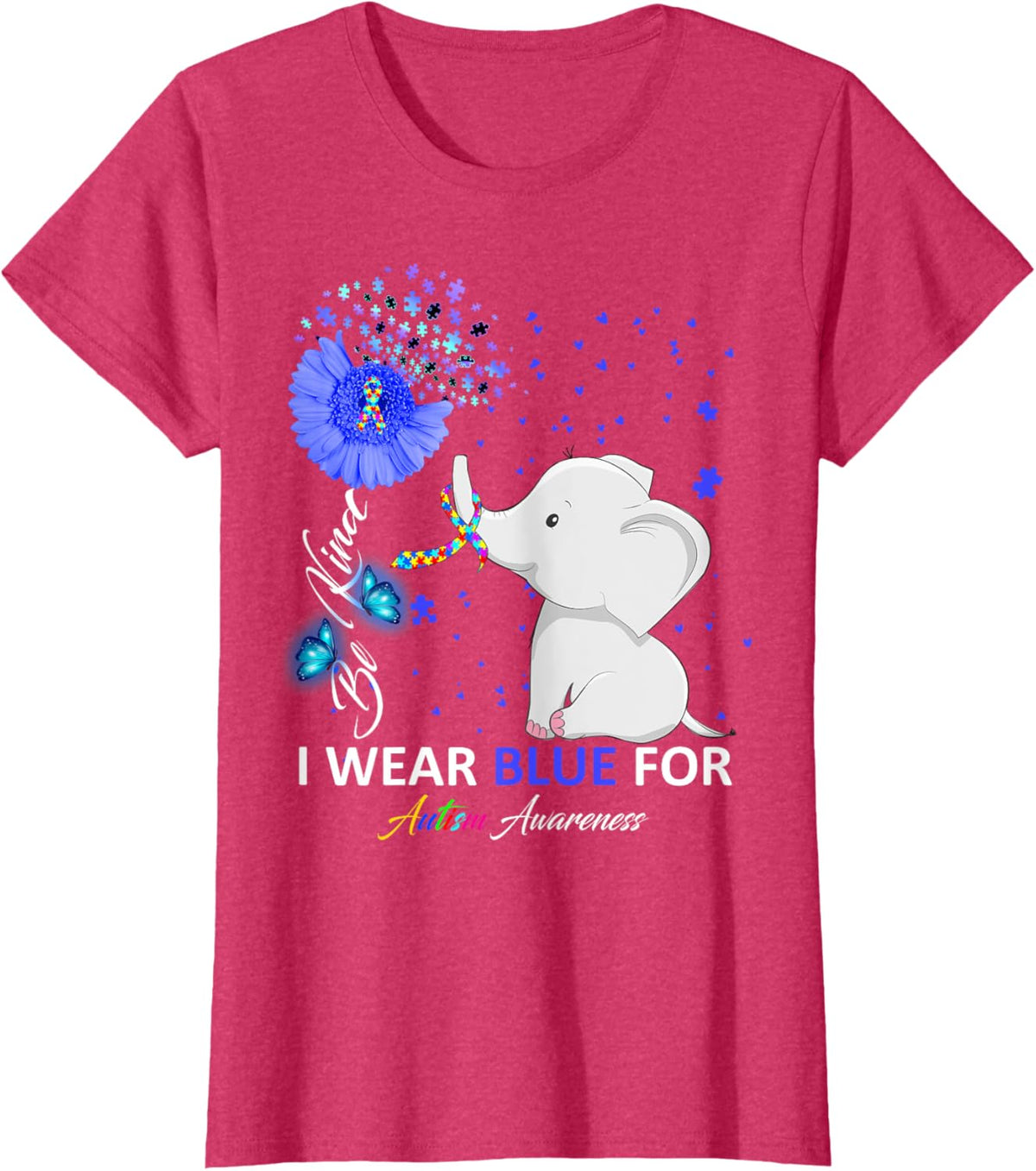 I Wear Blue Autism Awareness - Elephant Autism Awareness