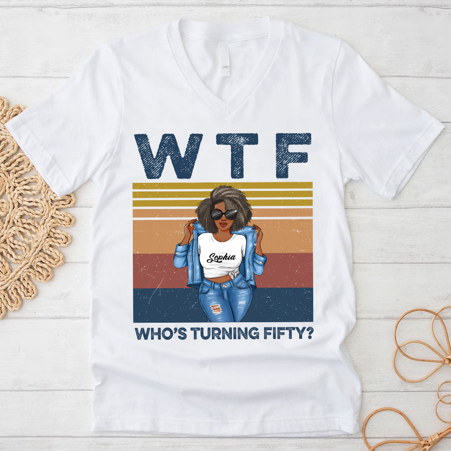 50th Birthday Shirts, Custom Birthday Shirts, Turning 50 Shirt, Gifts For Women Turning 50, 50 And Fabulous Shirt, 50th Birthday Shirts For Her-YPT-TLQ