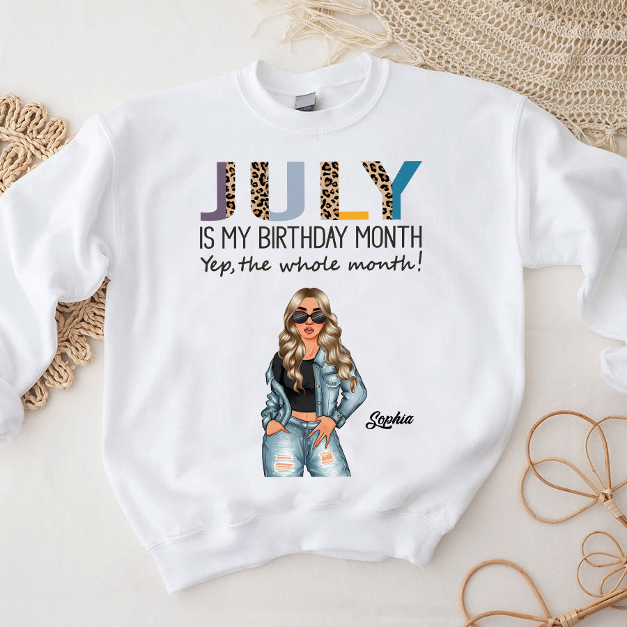 Custom July Birthday Shirt For Woman, Queens Are Born In July Gifts, Melanin Afro Woman Shirt, Black Girl Tee, Afro Queen Gift-YPT-TLQ
