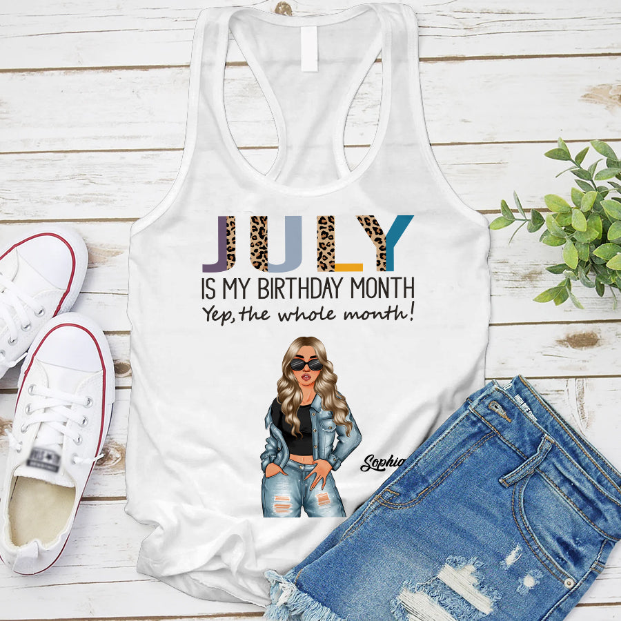 Custom July Birthday Shirt For Woman, Queens Are Born In July Gifts, Melanin Afro Woman Shirt, Black Girl Tee, Afro Queen Gift-YPT-TLQ