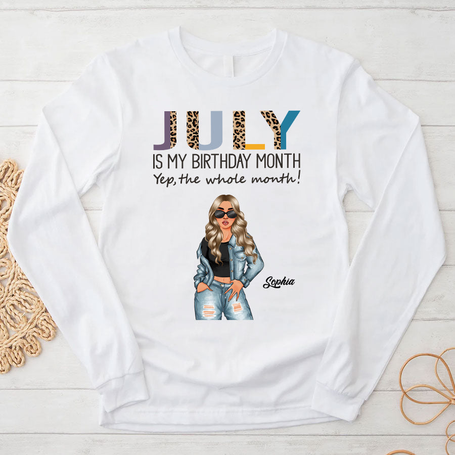 Custom July Birthday Shirt For Woman, Queens Are Born In July Gifts, Melanin Afro Woman Shirt, Black Girl Tee, Afro Queen Gift-YPT-TLQ