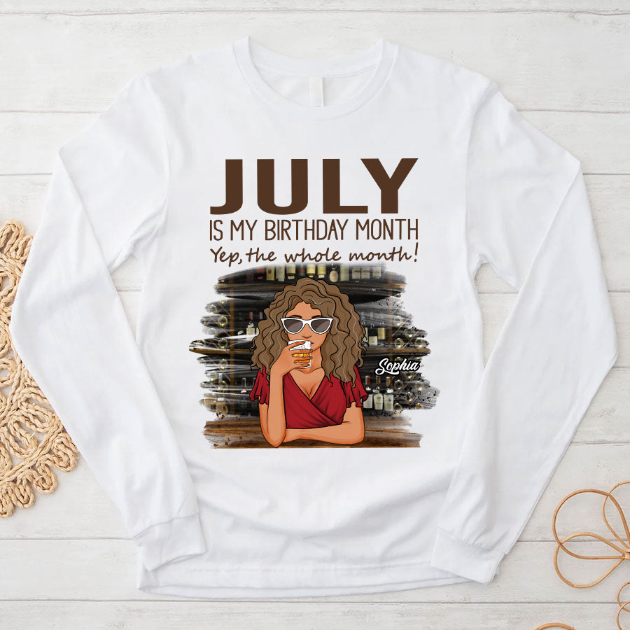 Custom July Birthday Shirt For Woman, Queens Are Born In July Gifts, Melanin Afro Woman Shirt, Black Girl Tee, Afro Queen Gift-YPT-TLQ