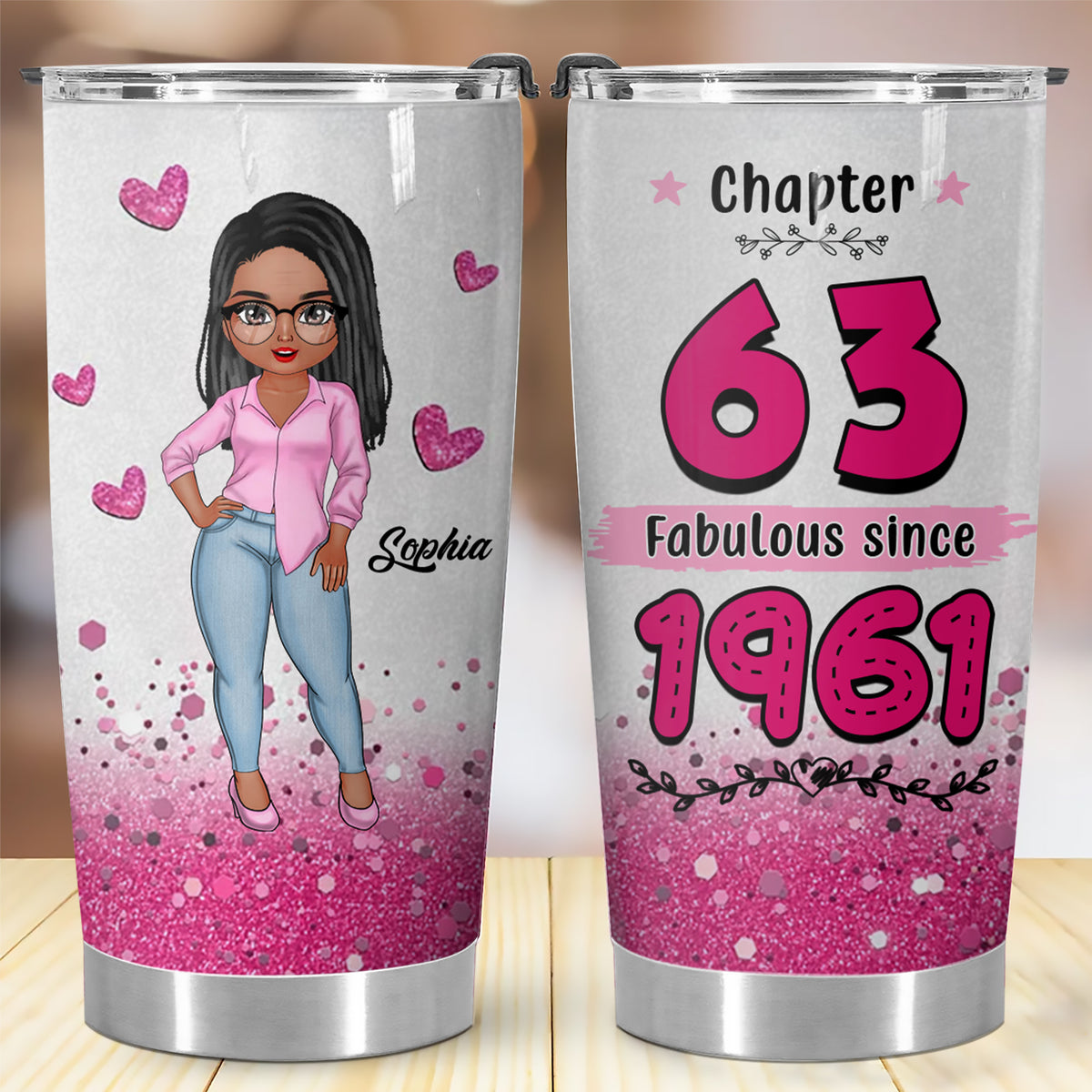 Personalized Tumbler, Gift Ideas 63rd Birthday Woman - ALK