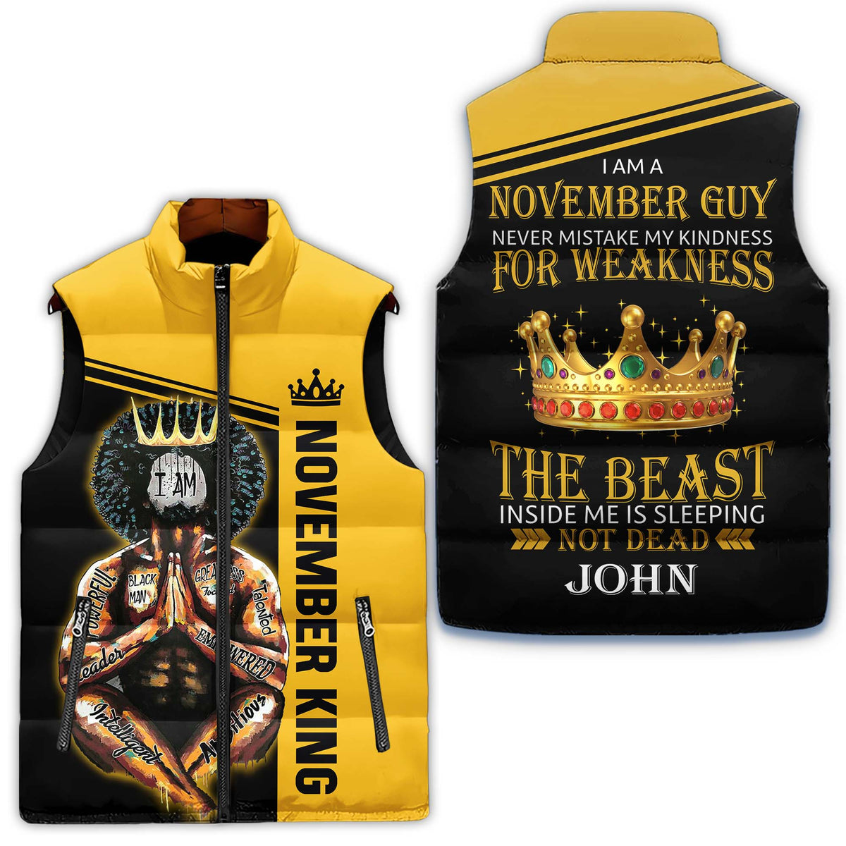Puffer Vest - Personalized November Birthday Month, Gift Ideas For November Birthday For Men