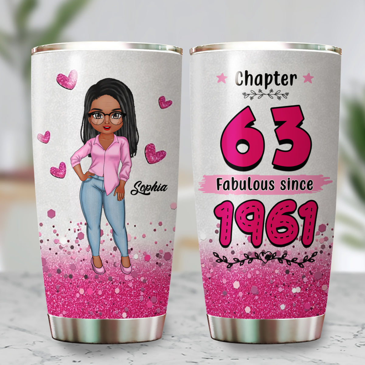 Personalized Tumbler, Gift Ideas 63rd Birthday Woman - ALK