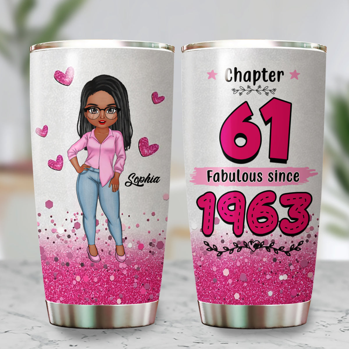 Personalized Tumbler, Gift Ideas 61st Birthday Woman - ALK