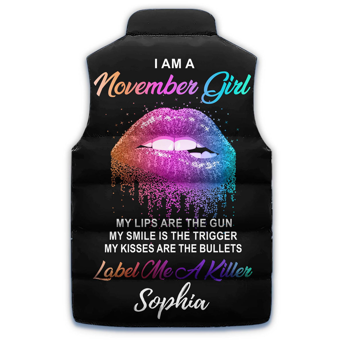 Puffer Vest - Personalized November Birthday Month, Gift Ideas For November Birthday For Girls