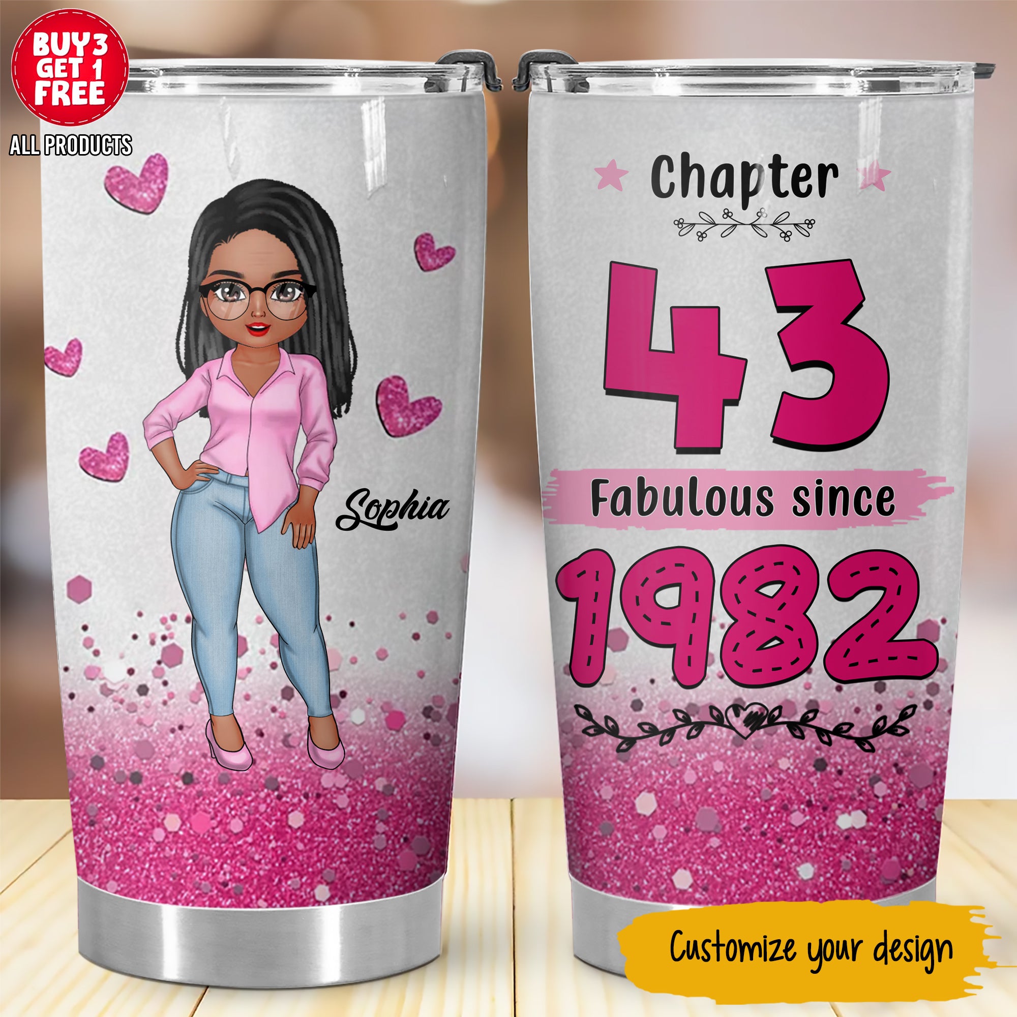 Personalized Tumbler, Gift Ideas 43rd Birthday Woman - ALK