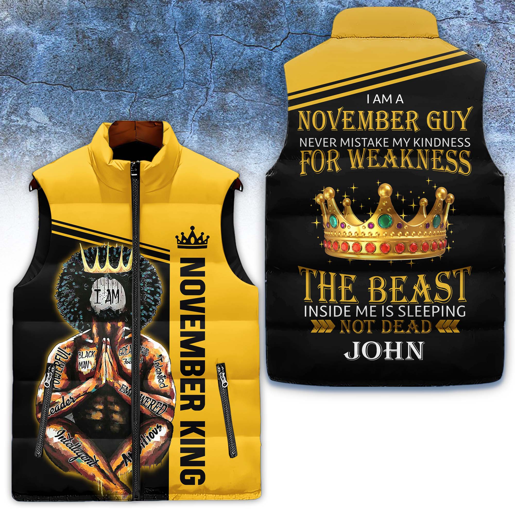 Puffer Vest - Personalized November Birthday Month, Gift Ideas For November Birthday For Men