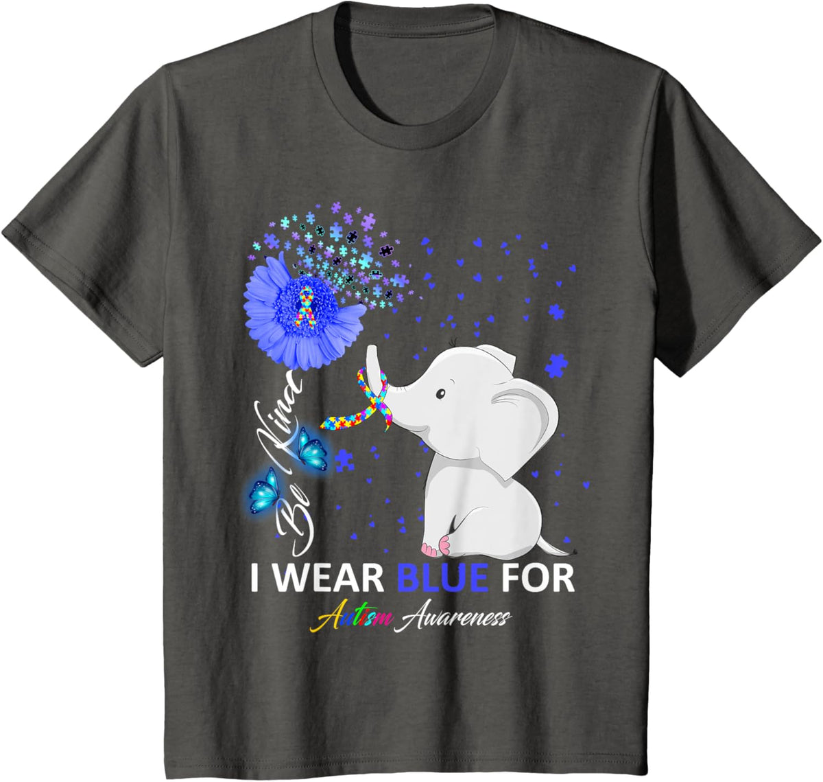 I Wear Blue Autism Awareness - Elephant Autism Awareness