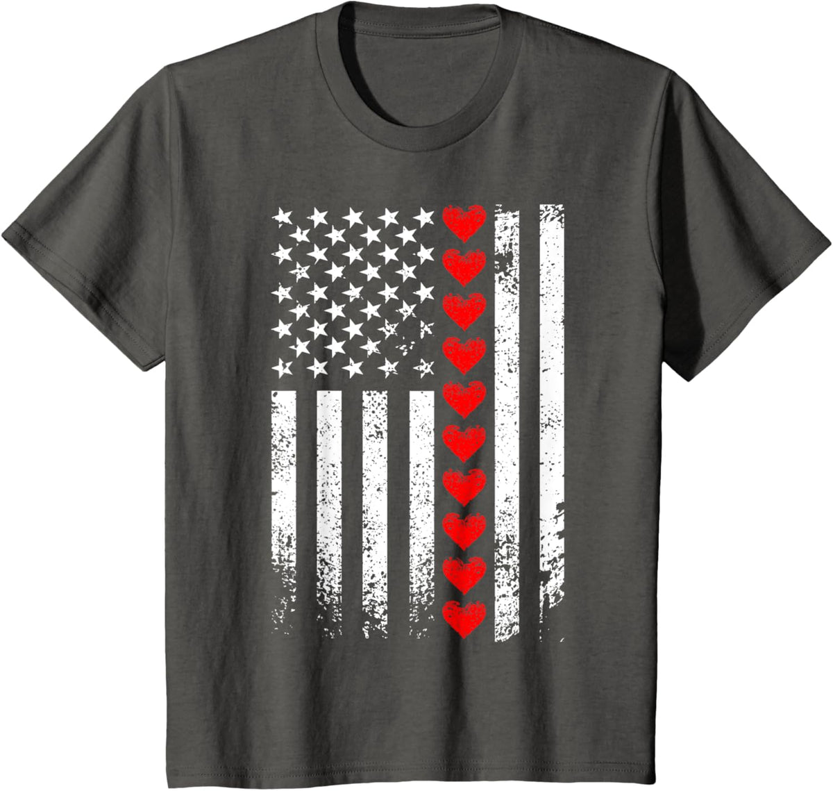 Vintage Valentines Day American Flag Hearts Mens Boys Kids