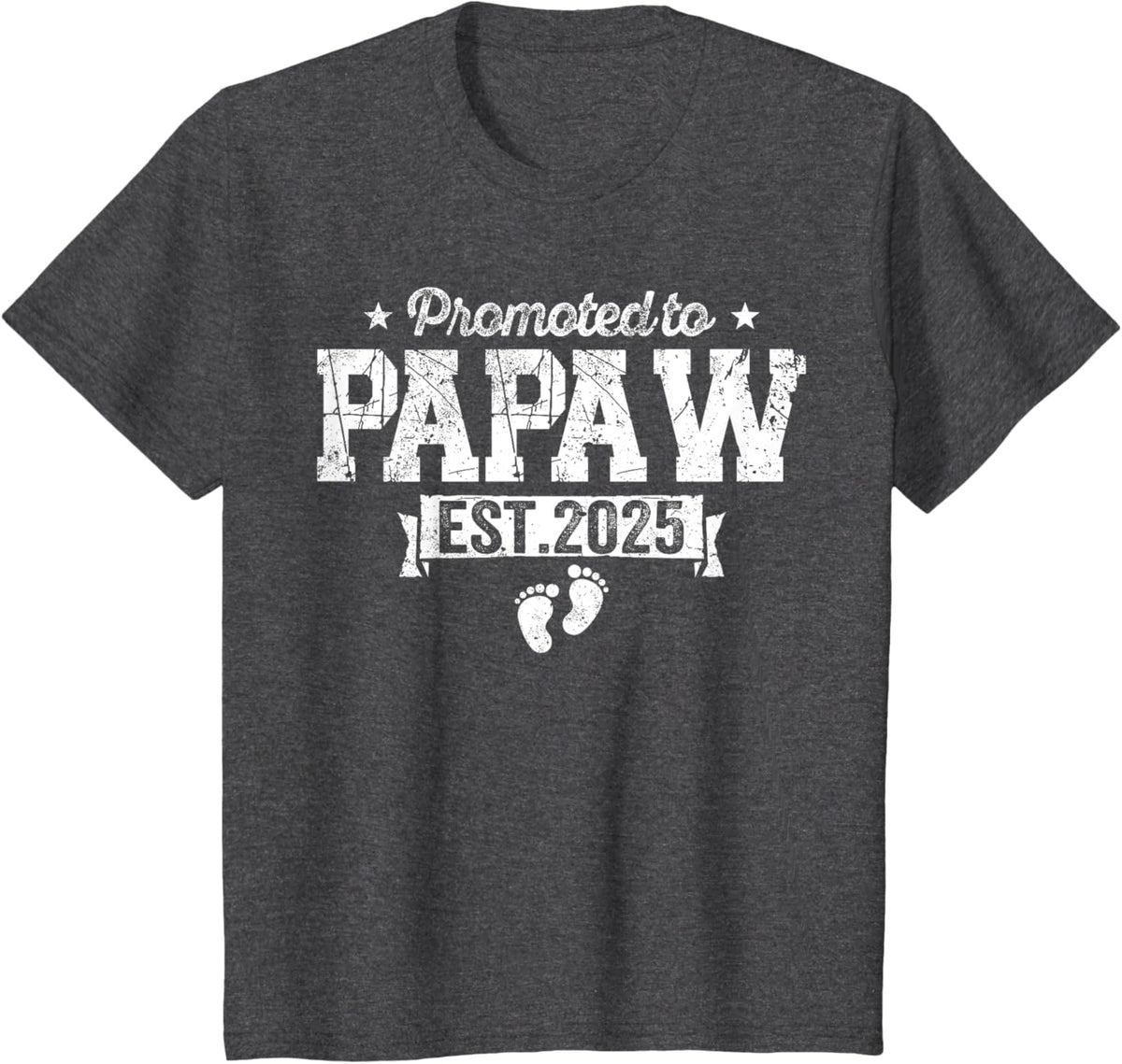 Retro Promoted To Papaw 2025 New Papaw First Father&#39;s Day T-Shirt, Small, Black