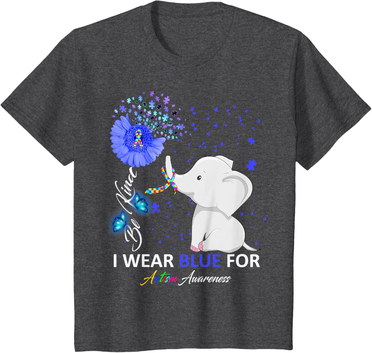 I Wear Blue Autism Awareness - Elephant Autism Awareness