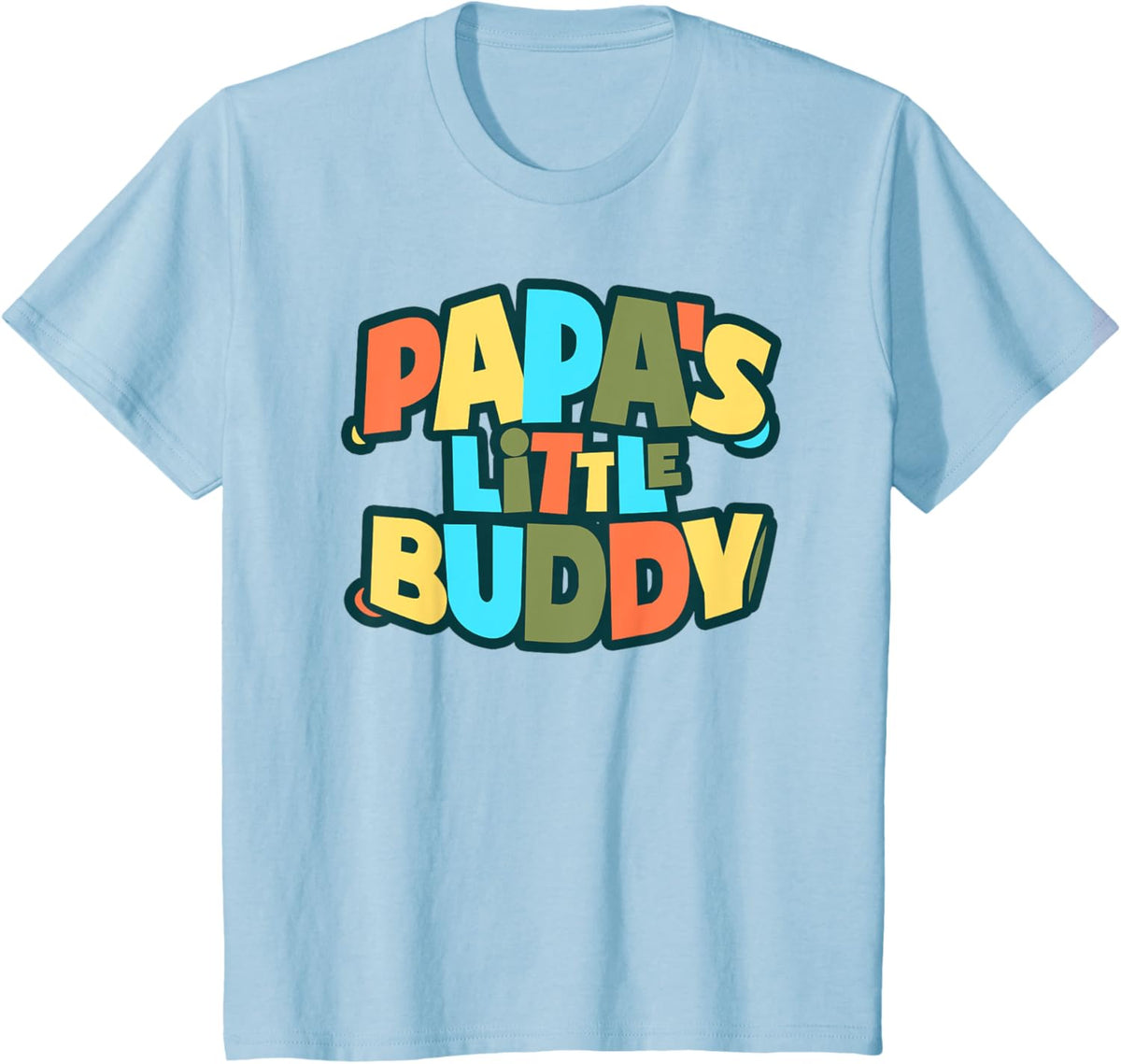 Kids Papa&#39;s Little Buddy Shirt Cute Toddlers Fathers Day Outfit