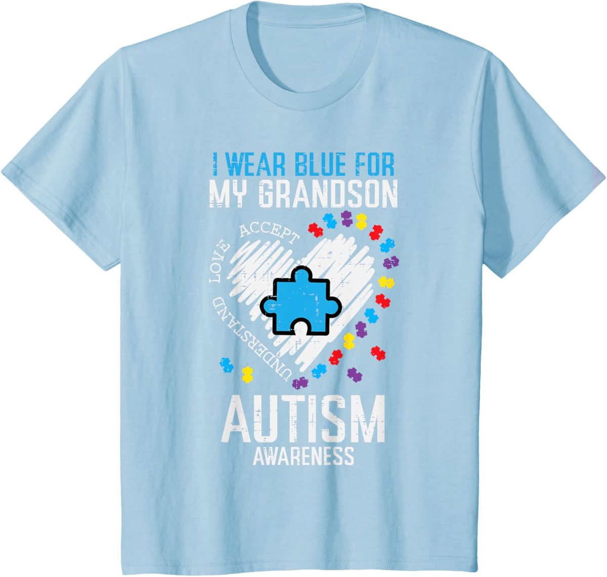 Blue For Grandson Autism Awareness Family Grandma Grandpa