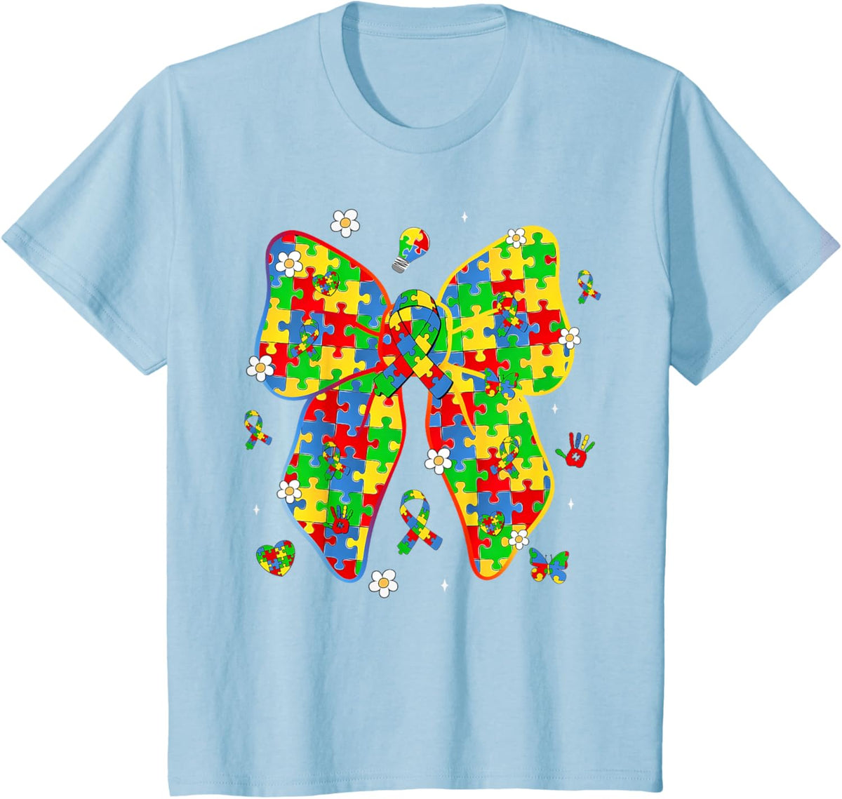 Autism Awareness Coquette Bow Puzzle Bow Women Kids Girl Boy