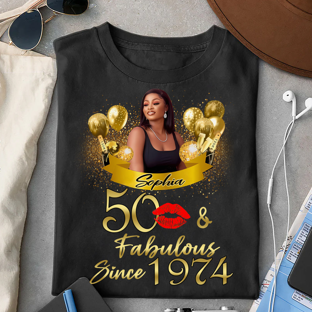 50th Birthday Shirts, Custom Birthday Shirts, Turning 50 Shirt, Gifts For Women Turning 50, 50 And Fabulous Shirt, 1974 Shirt, 50th Birthday Shirts For Her-YPT-HMT