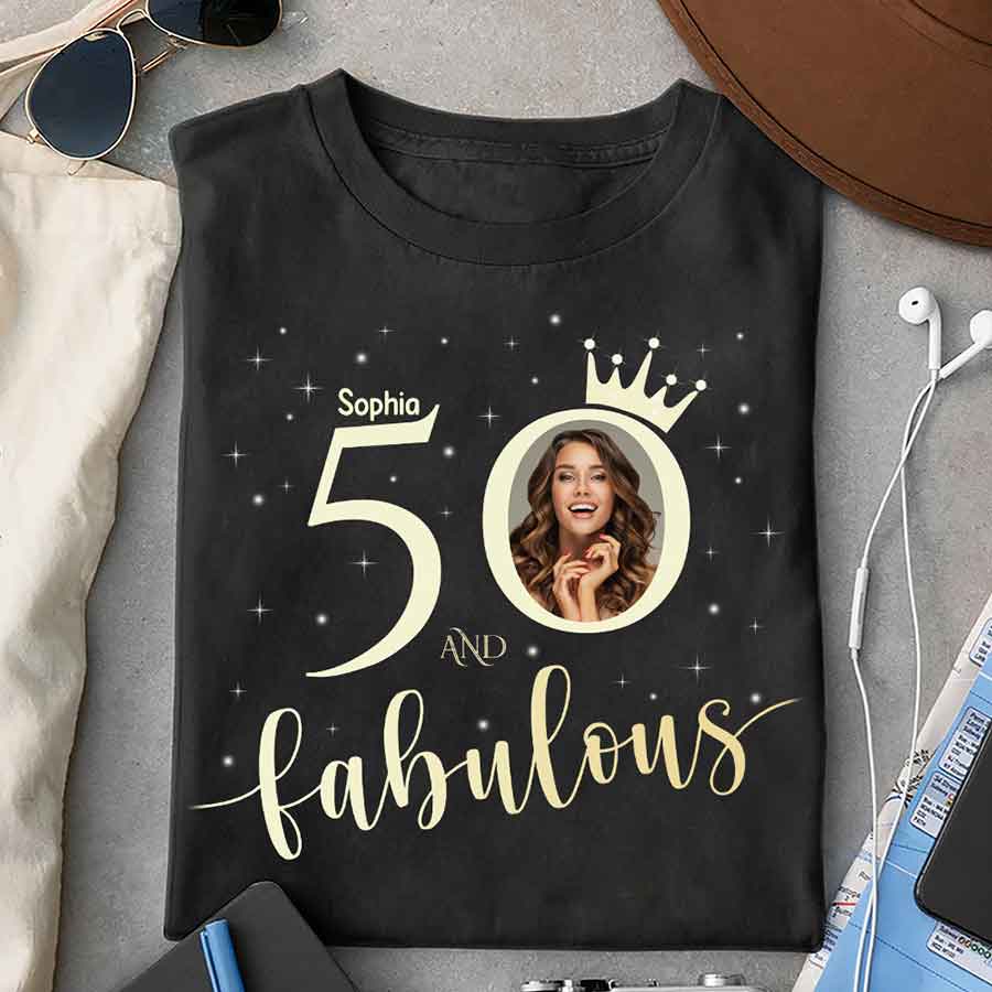 50th Birthday Shirts, Custom Birthday Shirts, Turning 50 Shirt, Gifts For Women Turning 50, 50 And Fabulous Shirt, 50th Birthday Shirts For Her - YPT-HCT