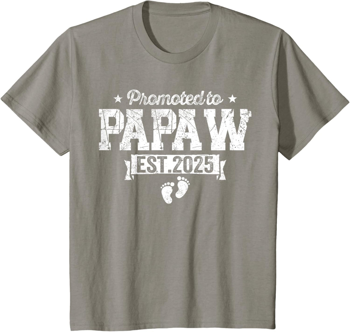 Retro Promoted To Papaw 2025 New Papaw First Father&#39;s Day T-Shirt, Small, Black