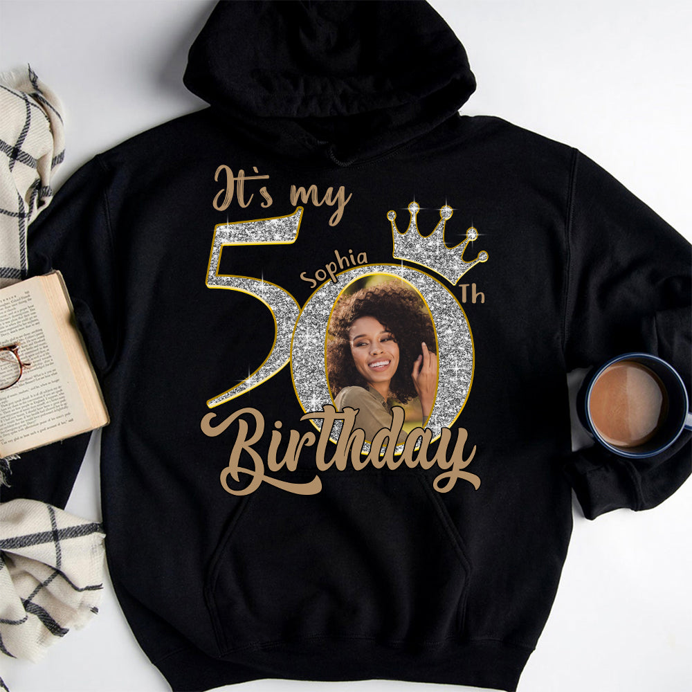 Custom Face Photo 50&#39;s Birthday Shirt, 50th Birthday Unique T Shirt For Woman, Custom Birthday Shirt, Her Gifts For 50 Years Old, Custom Picture Tee, Personalized Birthday Shirt-YPT-HCT