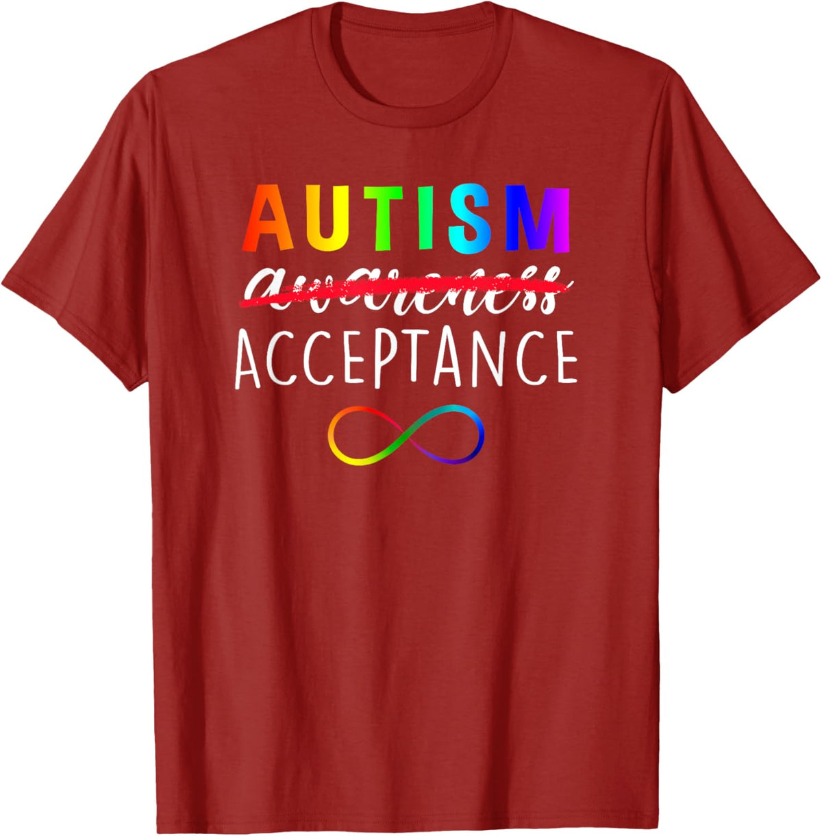 Autism - Red Instead - Acceptance Not Awareness