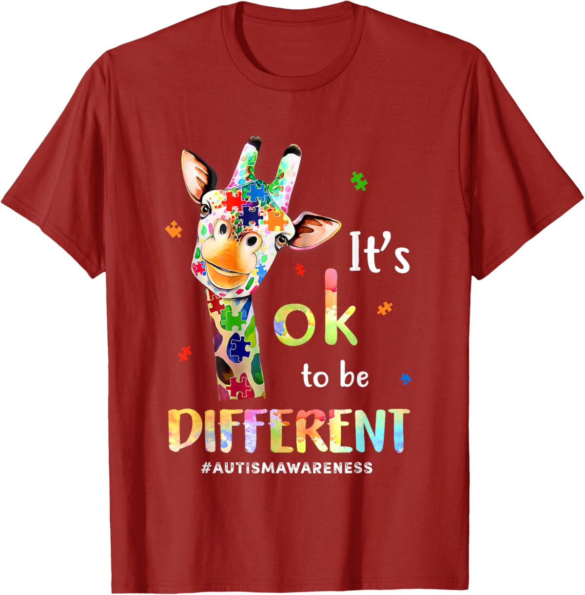 Its Ok To Be Different Autism Awareness Giraffe