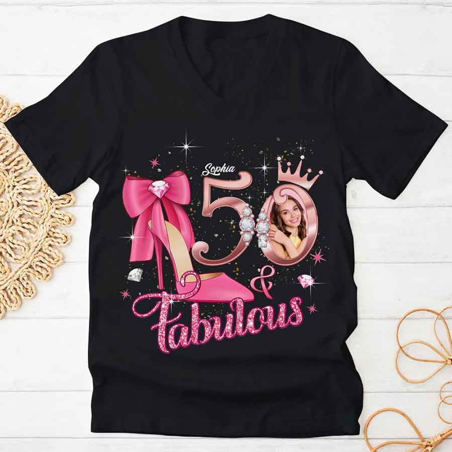 50th Birthday Shirts, Custom Birthday Shirts, Turning 50 Shirt, Gifts For Women Turning 50, 50 And Fabulous Shirt, 50th Birthday Shirts For Her-YPT-HCT