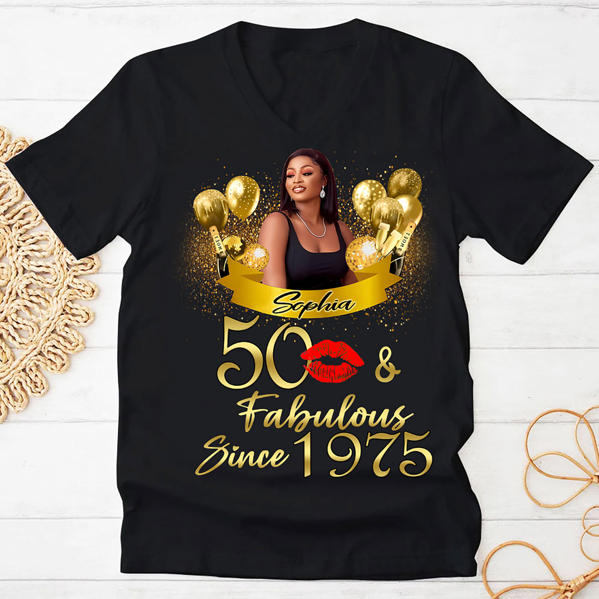 50th Birthday Shirts, Custom Birthday Shirts, Turning 50 Shirt, Gifts For Women Turning 50, 50 And Fabulous Shirt, 1975 Shirt, 50th Birthday Shirts For Her-YPT-HMT