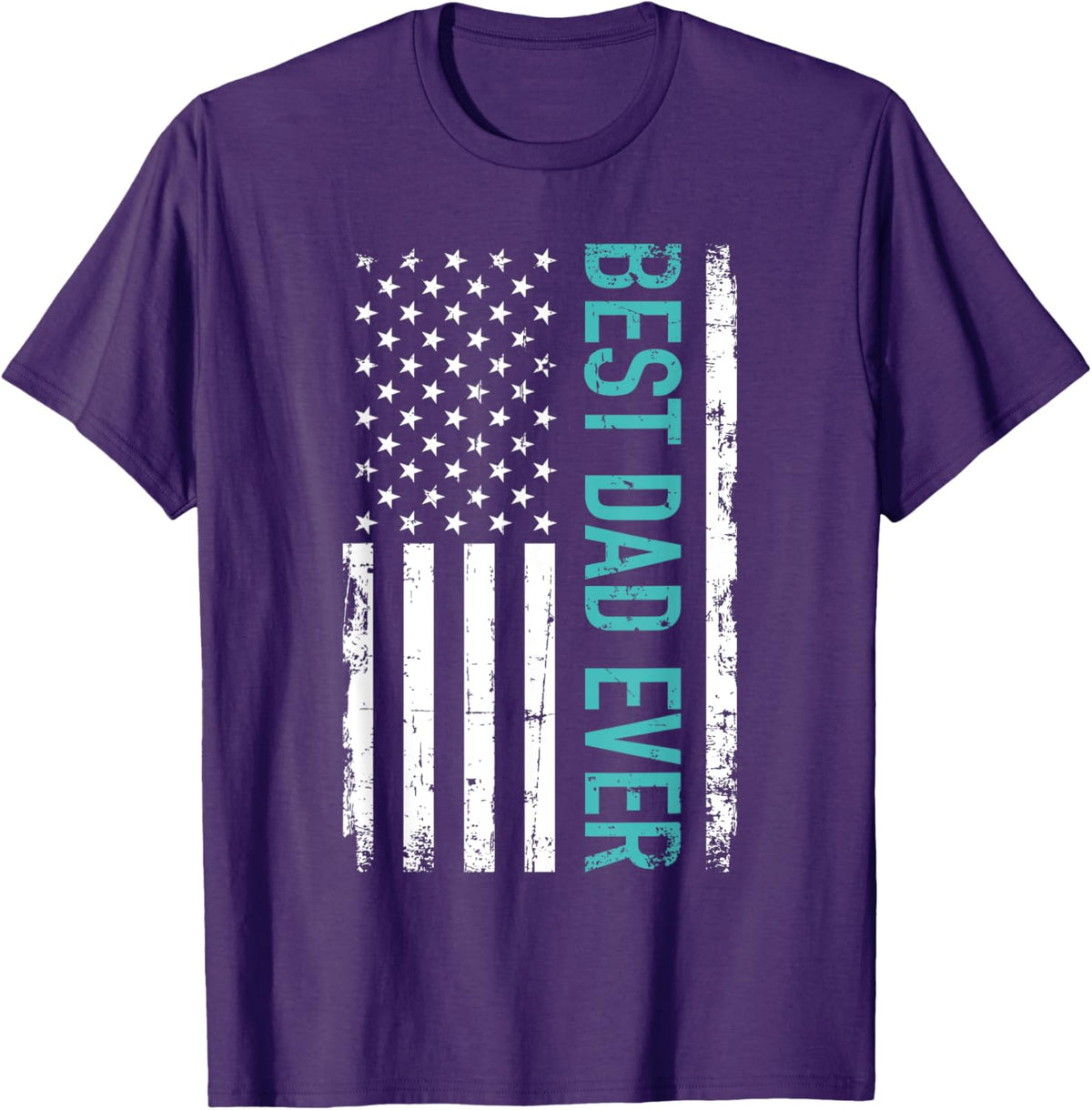 Father&#39;s day Best dad ever with US american flag Short Sleeve