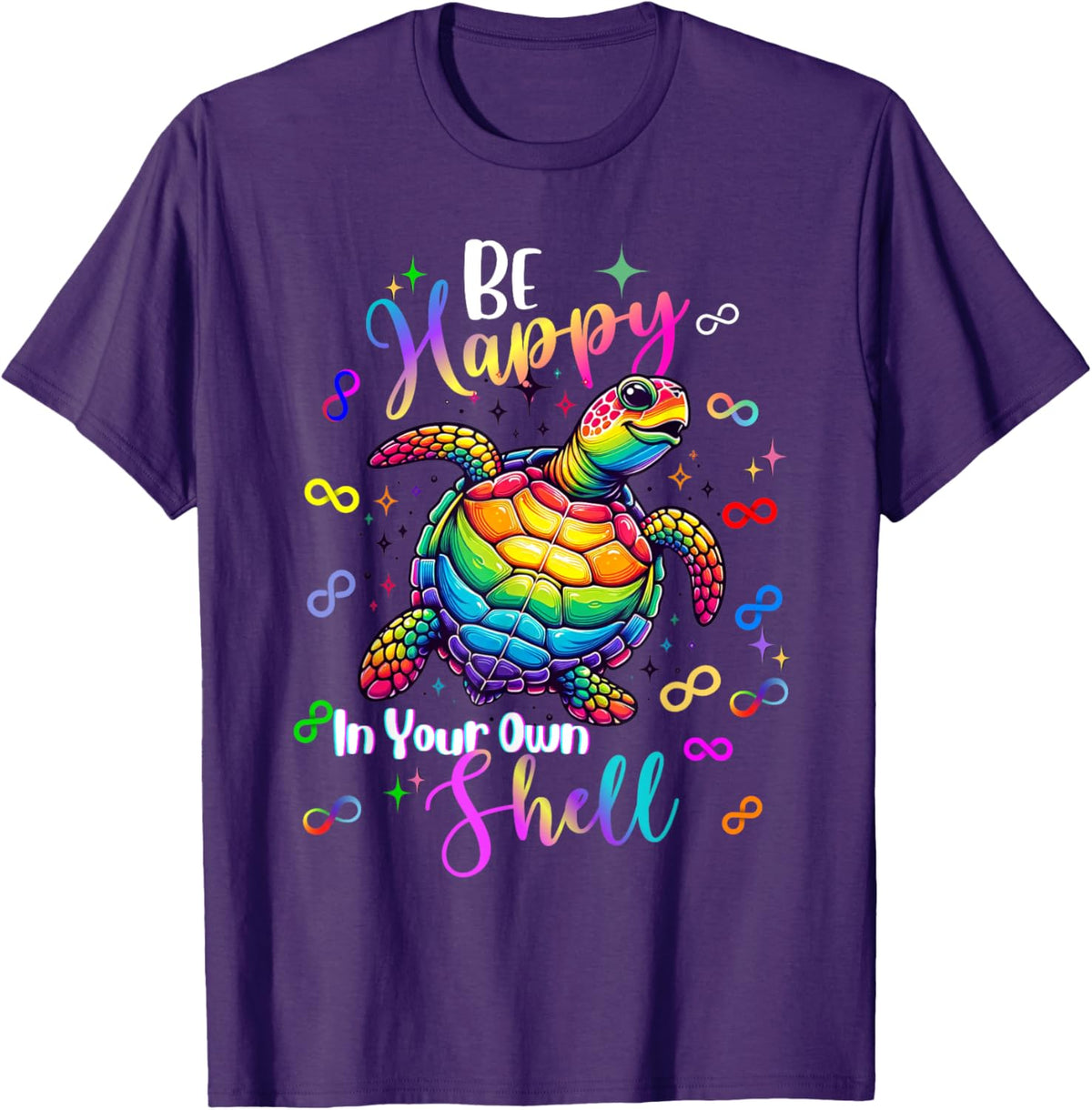 Rainbow Turtle Be Happy In Your Own Shell Autism Awareness