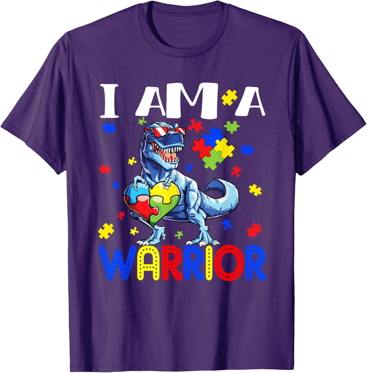 I Am A Warrior Autism Boys Family Dinosaur Autism Awareness
