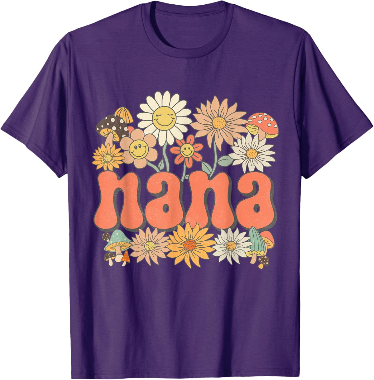 Groovy Nana Floral Hippie Retro Daisy Flower Mother&#39;s Day