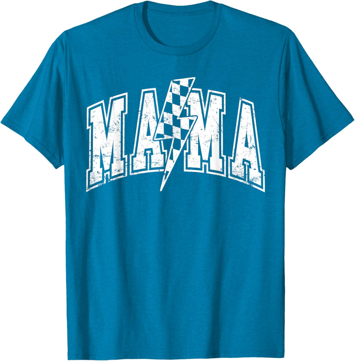 Mama Lightning Bolt Checkered Varsity Mom Women Mother&#39;s Day Mother Shirt