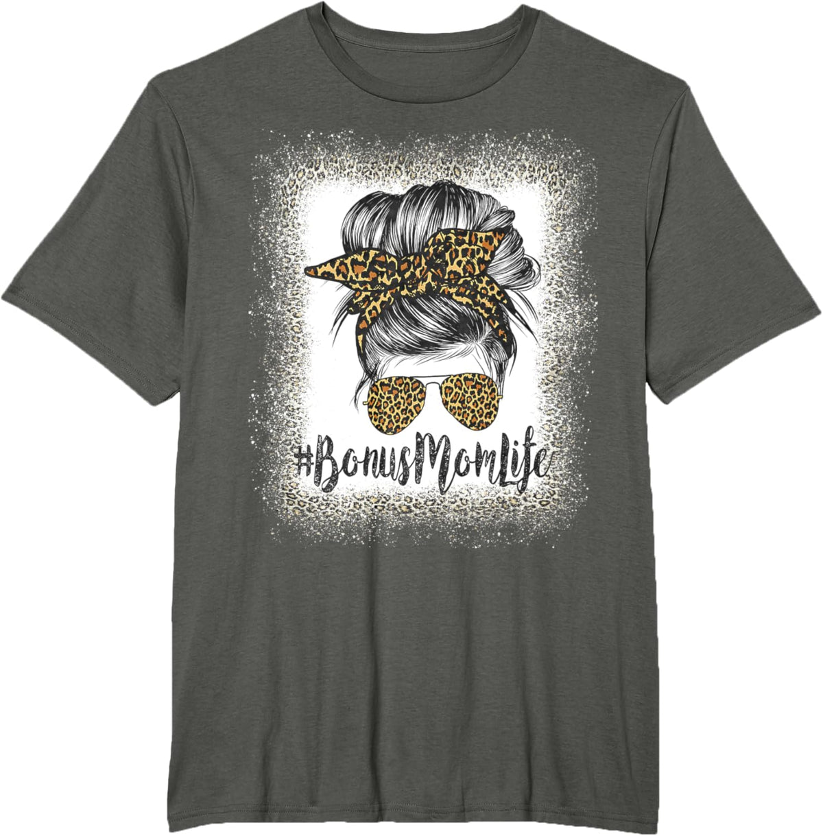 Bonus Mom Life Hair Bandana Glasses Leopard Mother&#39;s Day T