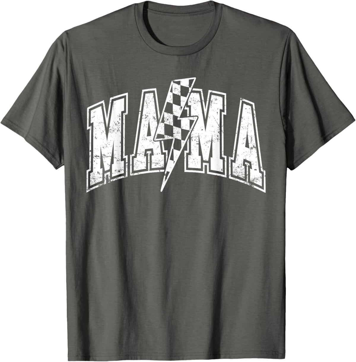 Mama Lightning Bolt Checkered Varsity Mom Women Mother&#39;s Day Mother Shirt