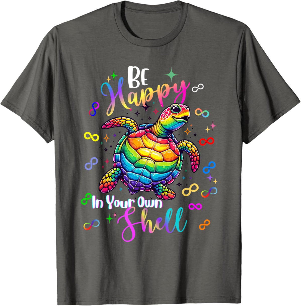 Rainbow Turtle Be Happy In Your Own Shell Autism Awareness