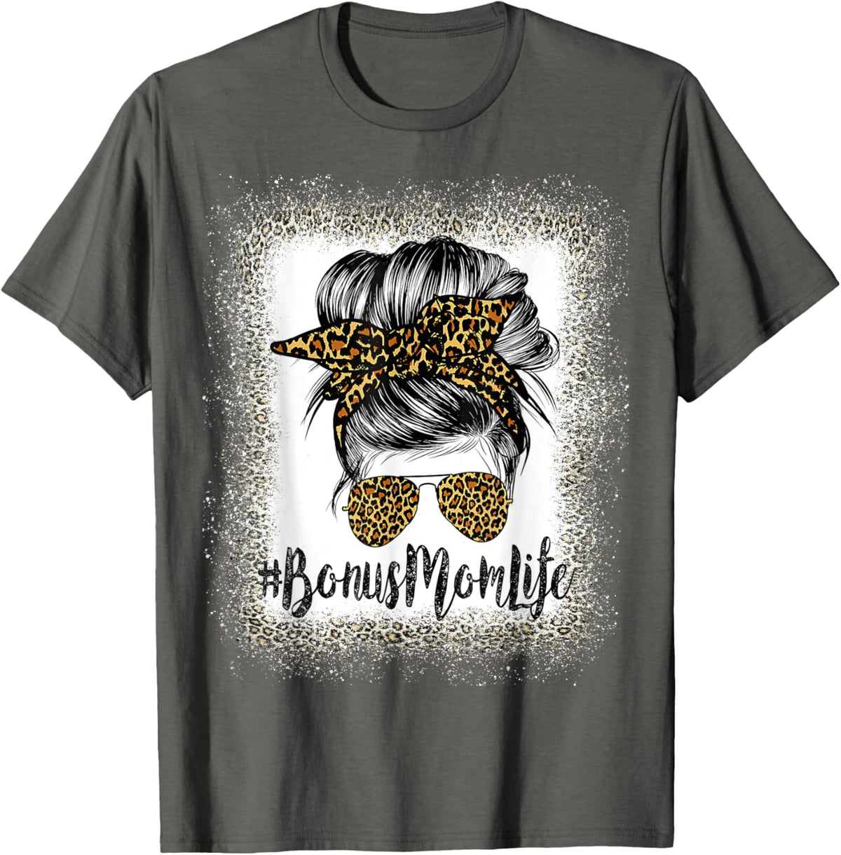 Bonus Mom Life Hair Bandana Glasses Leopard Mother&#39;s Day T
