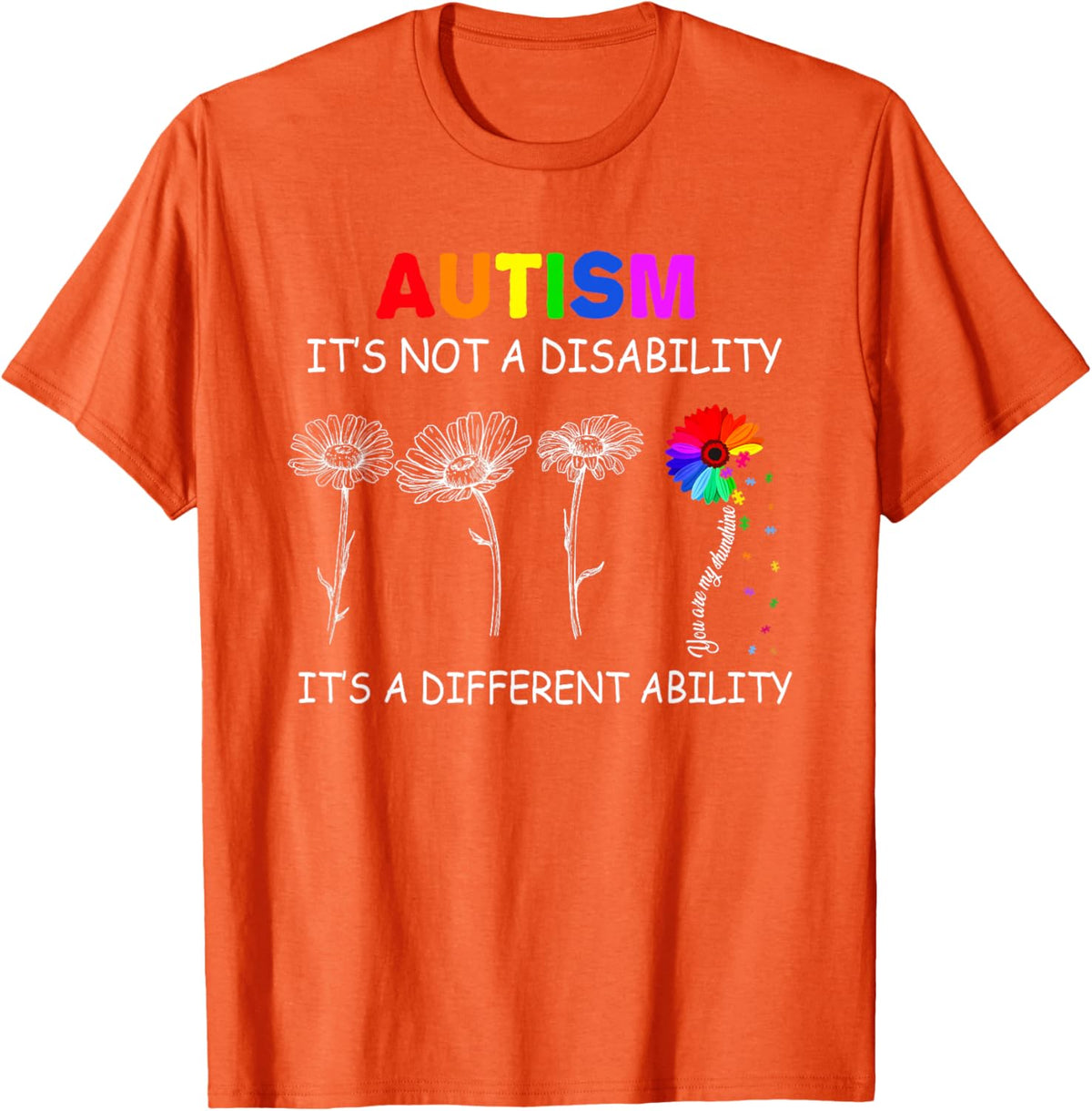 Not a disability its a different ability - Autism Awareness T-Shirt, Black