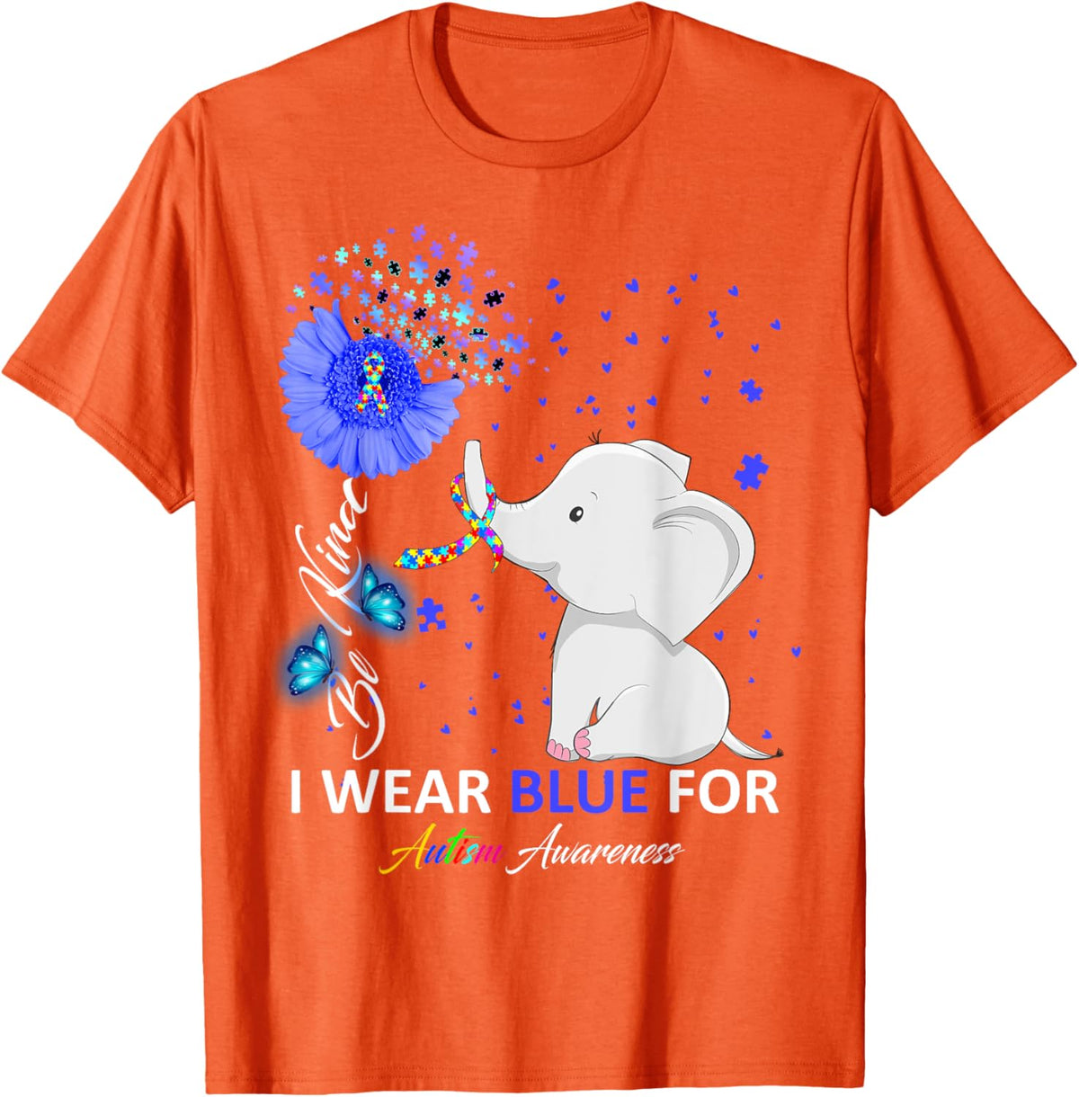 I Wear Blue Autism Awareness - Elephant Autism Awareness