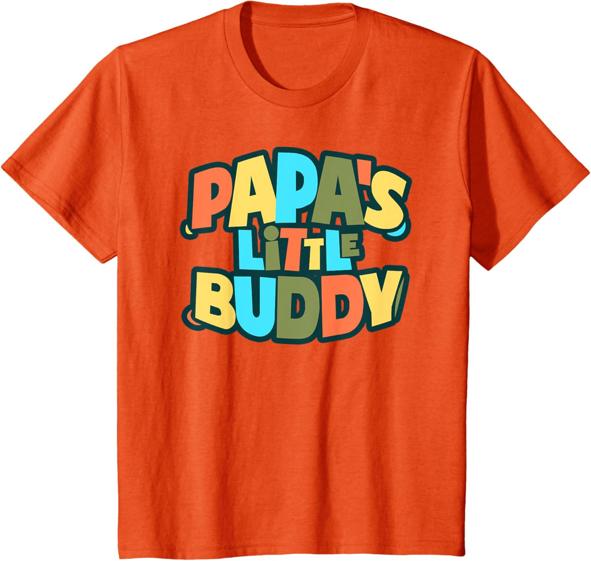 Kids Papa&#39;s Little Buddy Shirt Cute Toddlers Fathers Day Outfit