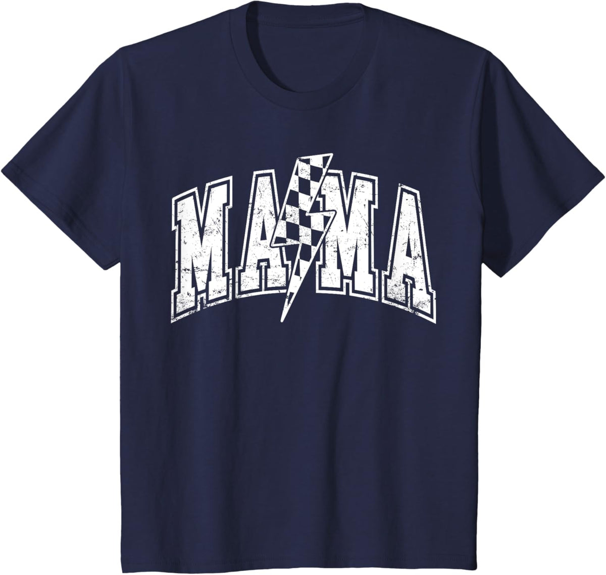 Mama Lightning Bolt Checkered Varsity Mom Women Mother&#39;s Day Mother Shirt