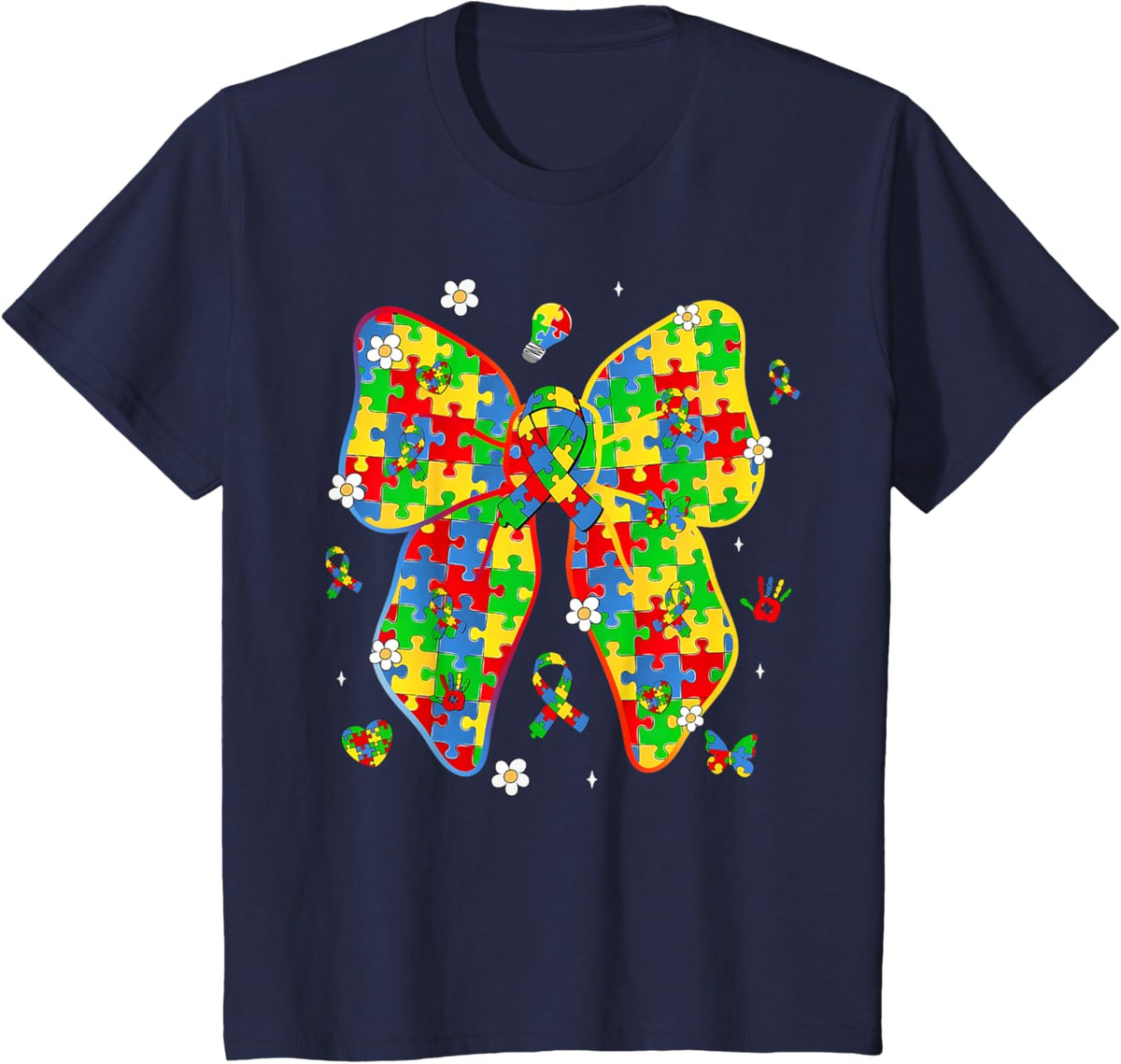 Autism Awareness Coquette Bow Puzzle Bow Women Kids Girl Boy
