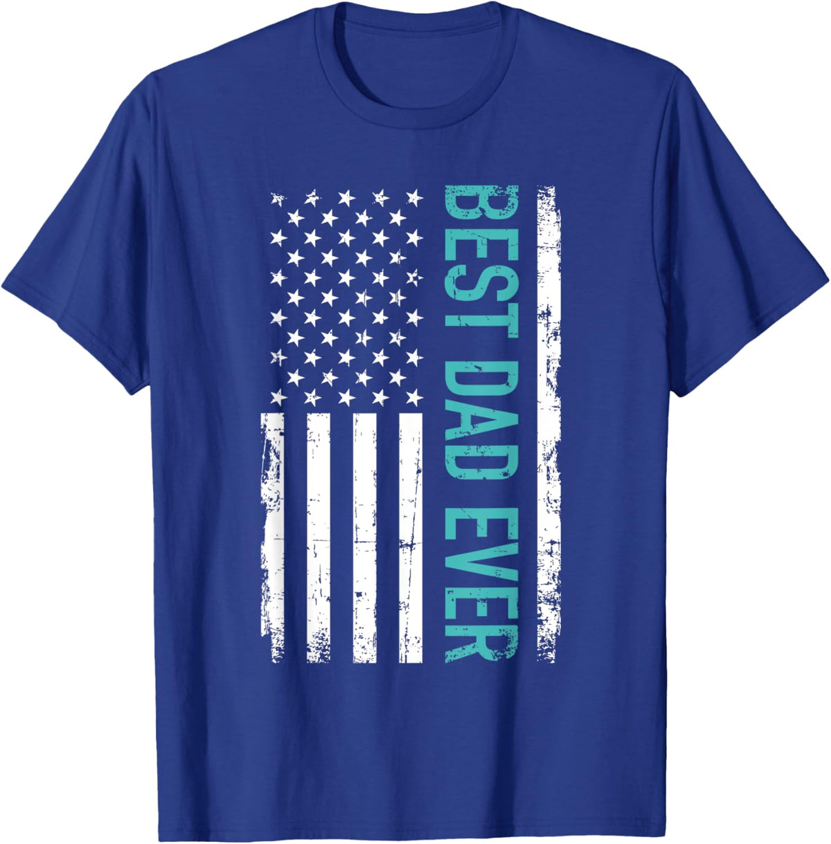 Father&#39;s day Best dad ever with US american flag Short Sleeve
