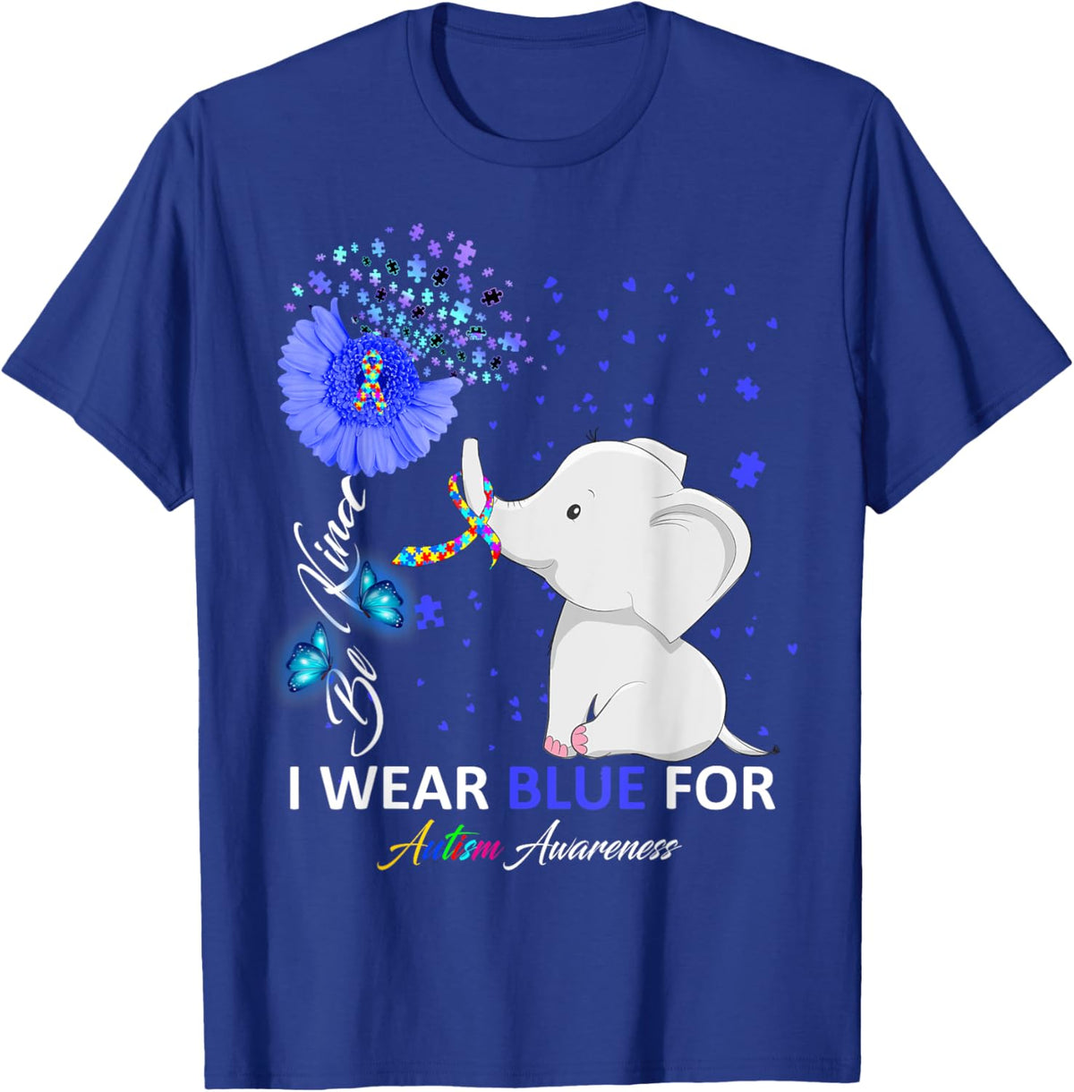 I Wear Blue Autism Awareness - Elephant Autism Awareness