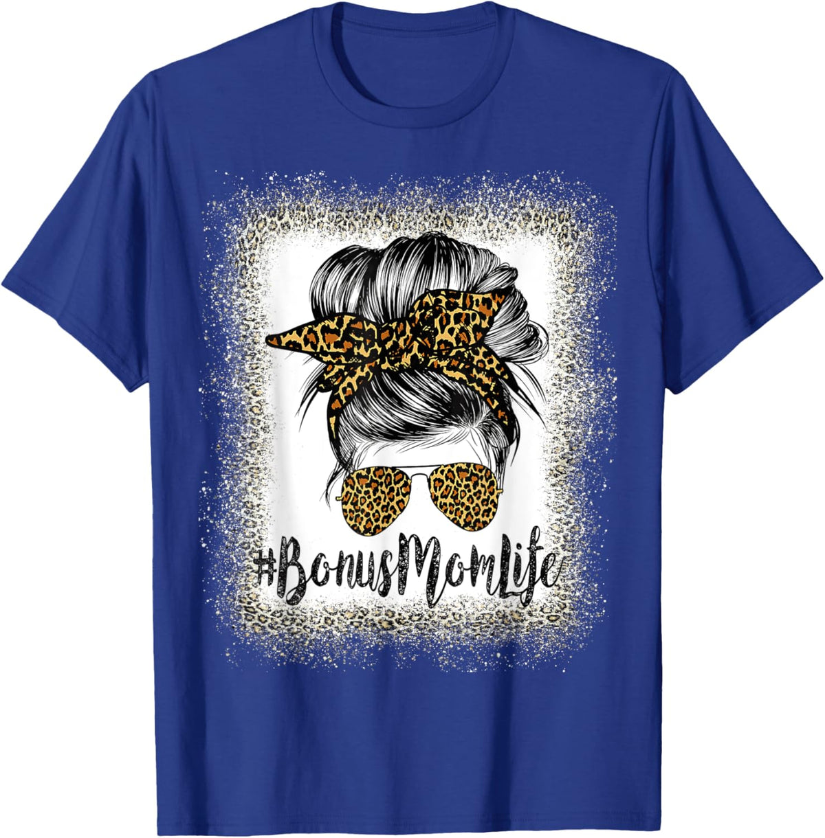 Bonus Mom Life Hair Bandana Glasses Leopard Mother&#39;s Day T