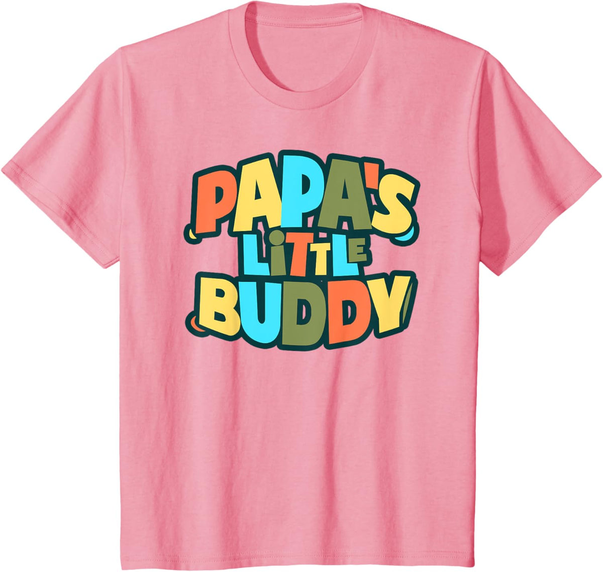 Kids Papa&#39;s Little Buddy Shirt Cute Toddlers Fathers Day Outfit