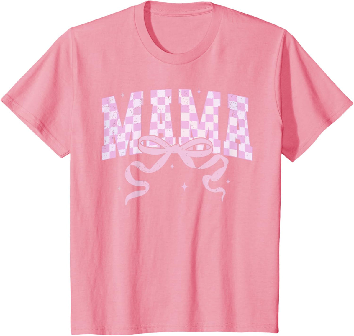 Retro Checkered Mama Coquette Mother&#39;s Day Pink Bow