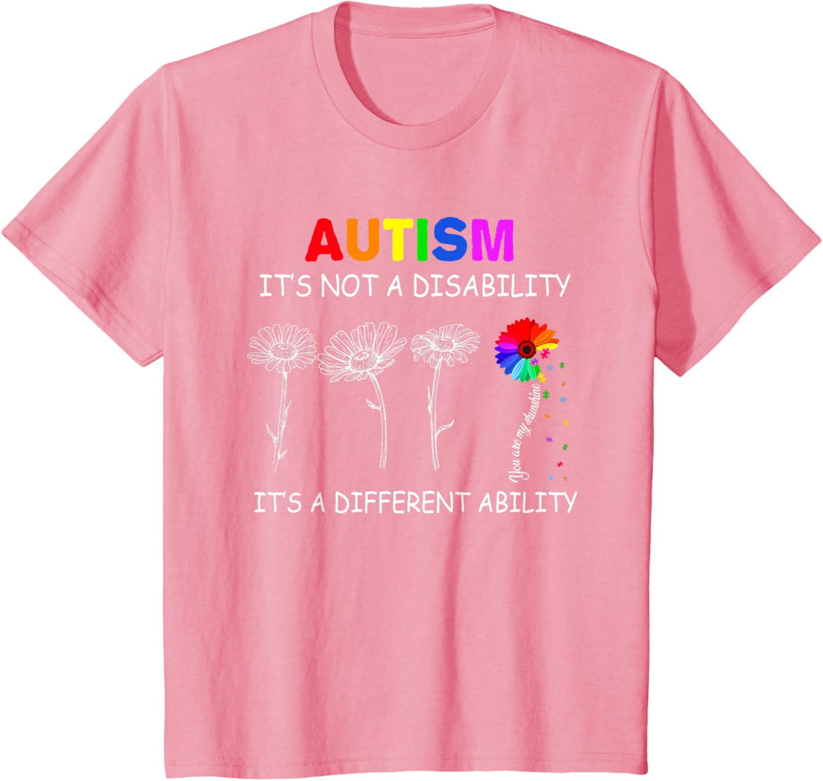 Not a disability its a different ability - Autism Awareness T-Shirt, Black