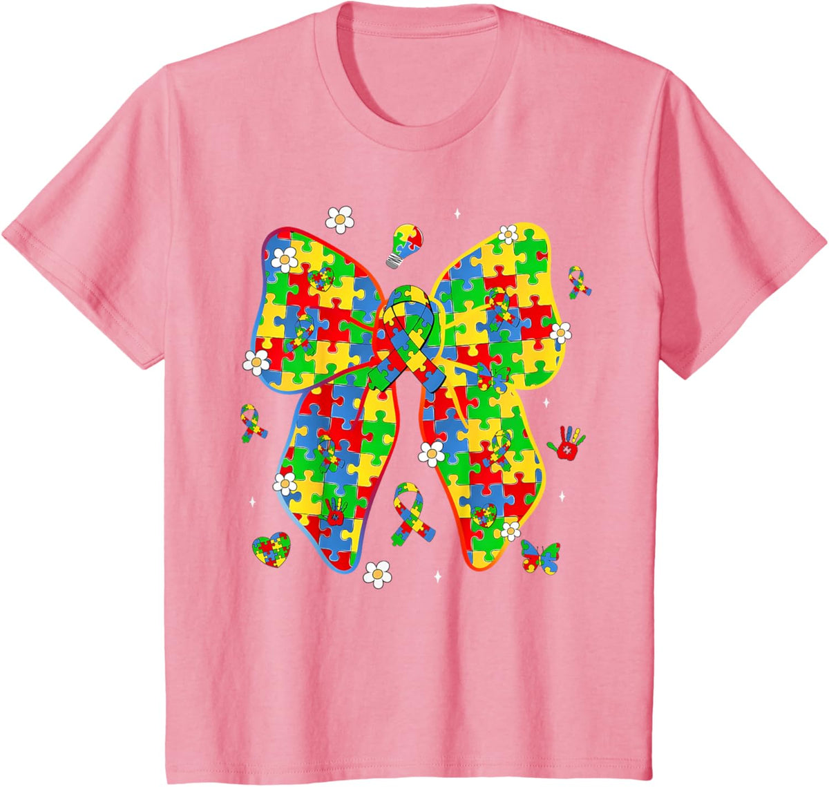 Autism Awareness Coquette Bow Puzzle Bow Women Kids Girl Boy